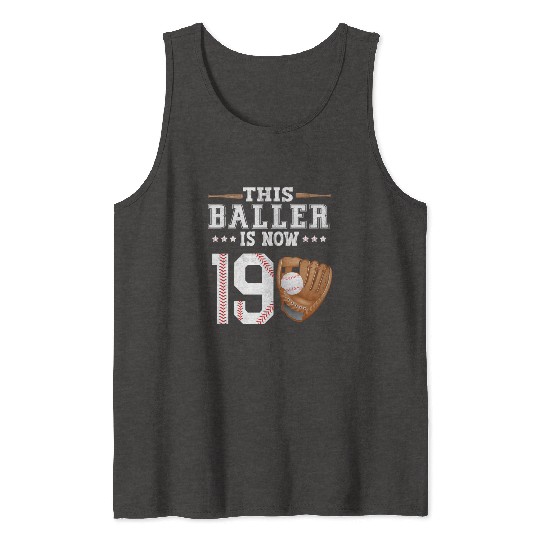 Baseball Age 19 Sports Themed 19 Th Tank Tops