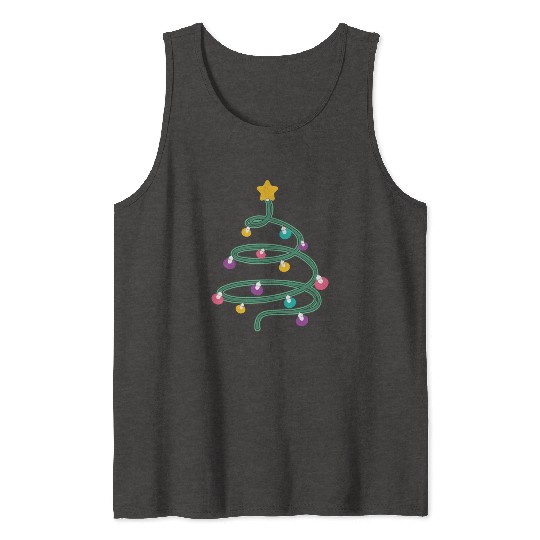 Christmas Light Christmas Tree Tank Tops