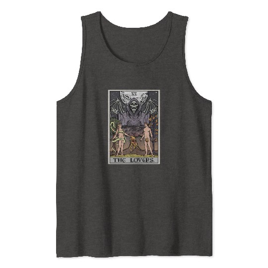 The Tarot Card Halloween Grim Reaper Gothic Horror Tank Tops