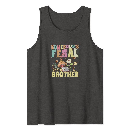 Somebody's Feral Brother Wild Bro Opossum Groovy Tank Tops