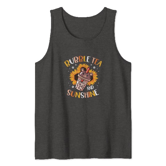 Bubble Tea And Sunshine Boba Tea Drinker Tank Tops