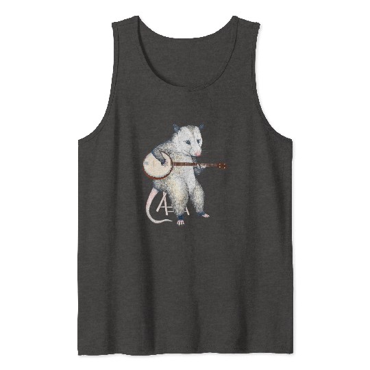 Opossum Playing Banjo Guitar Possum Live Weird Tank Tops
