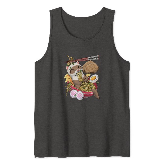 Kawaii Ferret Ra Noodles Japanese Food Tank Tops