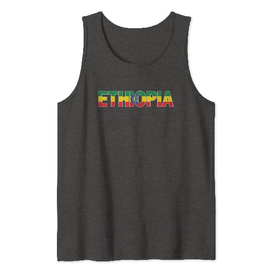 Ethiopia Flag For Patriotic And Proud Ethiopian Tank Tops