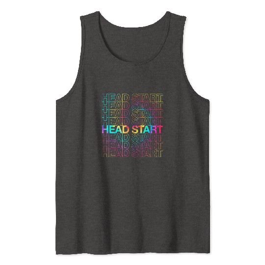 Rainbow Tie Dye Head Start Team Back To School Tank Tops