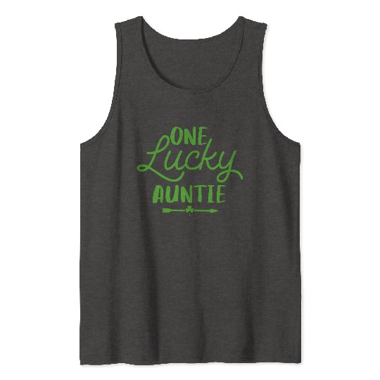 One Lucky Auntie St Patrick'S Day Irish Lucky Aunt Tank Tops