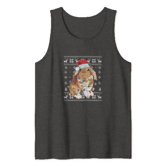 Bunny Rabbit Ugly Tree Decor Tank Tops