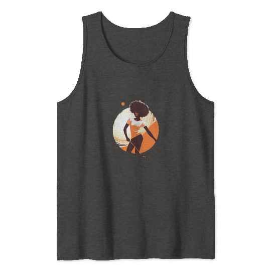 Golfer Girl Afro Woman Golf Player African Tank Tops