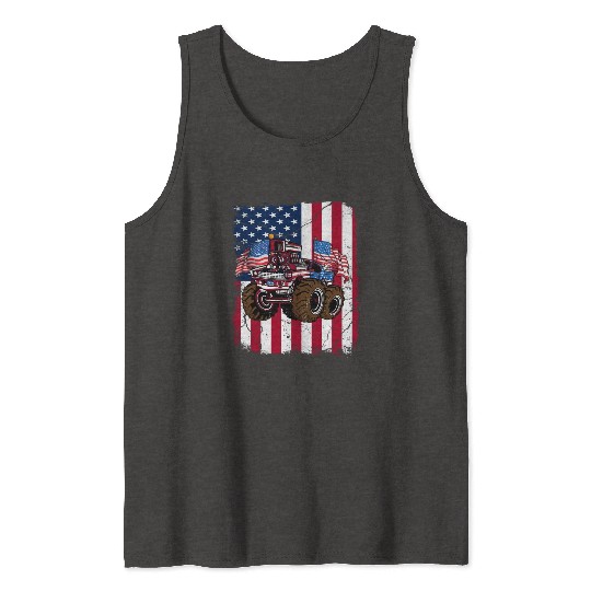 US Patriot American Monster Trucks USA Fan Tank Tops