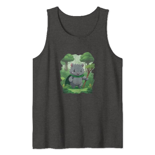 Wombat Hero - Green Cape Wombat Tank Tops