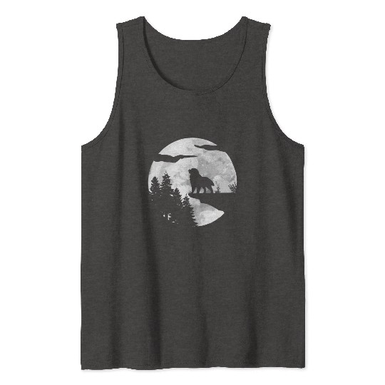 Dog Owner Full Moon At Night Pet Bernese Mountain Tank Tops