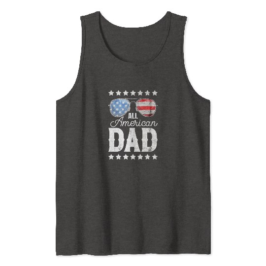 All American Dad 4th of July Father's Day Sunglass Tank Tops