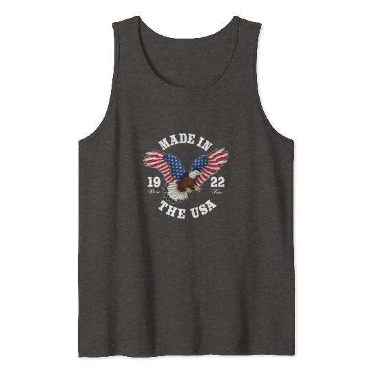 100 Year Old Patriotic Eagle Usa Flag 1922 Tank Tops