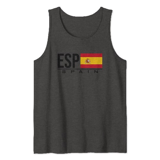 Spain Flag Spanish Espana Sports Games Athletics J Tank Tops