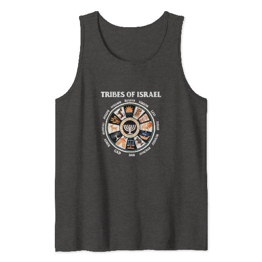 12 Twelve Tribes Of Israel Hebrew Israelite Judah Tank Tops