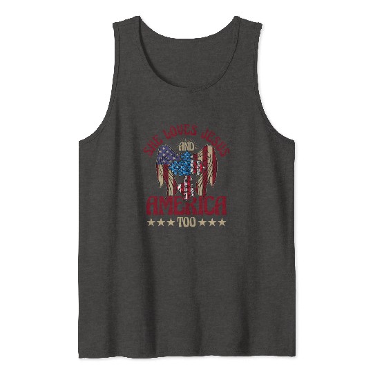 She loves jesus and America too Tank Tops