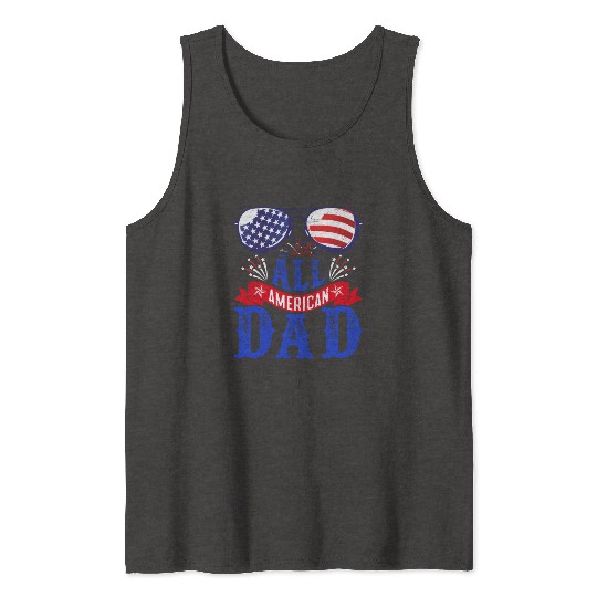 All American Dad America Pride US Patriot Tank Tops