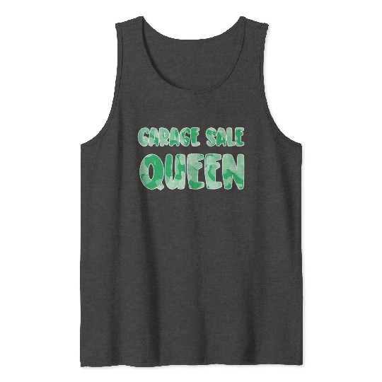 Garage Sale Queen green camo Tank Tops