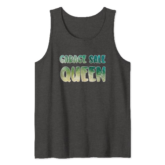 Garage Sale Queen green yellow watercolor Tank Tops