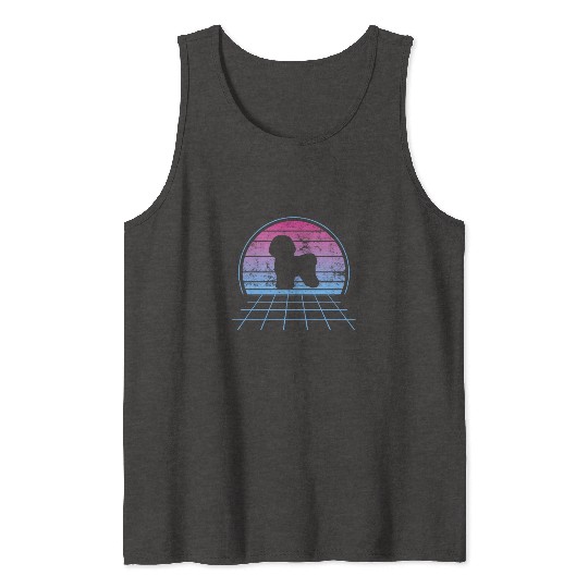 Bichon Frise Silhouette Retro Vintage Tank Tops