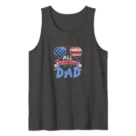 All American Dad US Patriots Fathers America Party Tank Tops