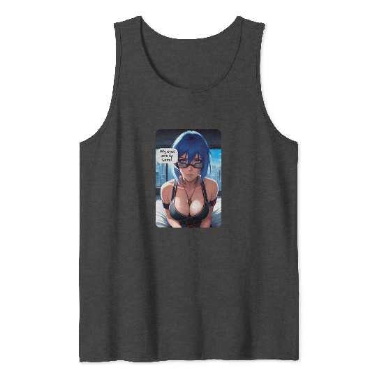 Cyberpunk Waifu Influencer Design 10 Tank Tops