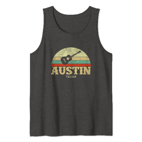 Austin Texas Guitar Lone Star State Tank Tops