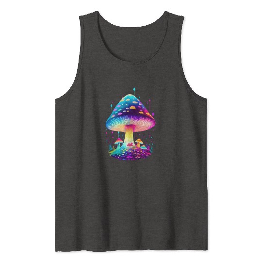 Enchanting Fungi: A Neon Wonderland Tank Tops