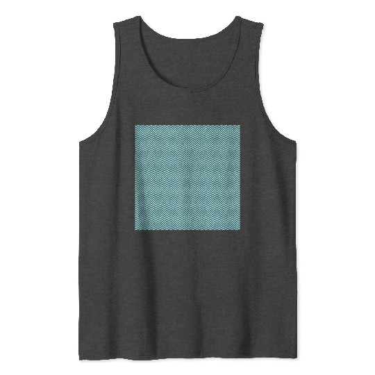 Retro Teal Chevron Pattern Tank Tops