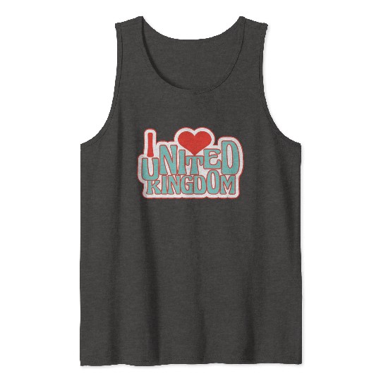United kingdom hearts Tank Tops