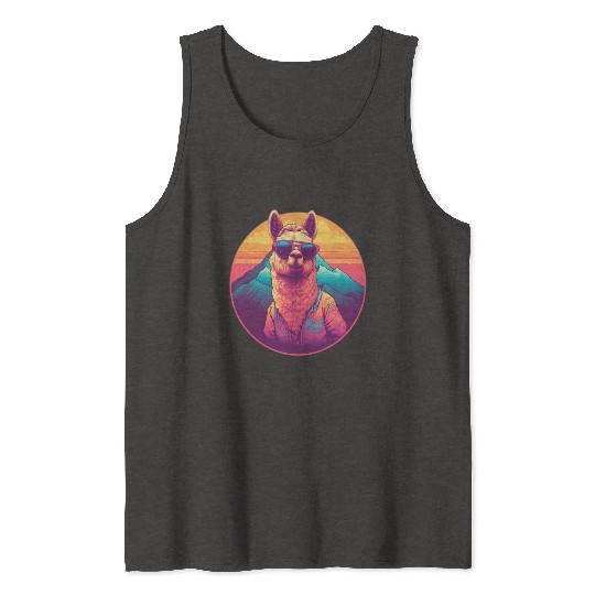 Funny Alpaca with Sunglasses - Alpacatude Tank Tops