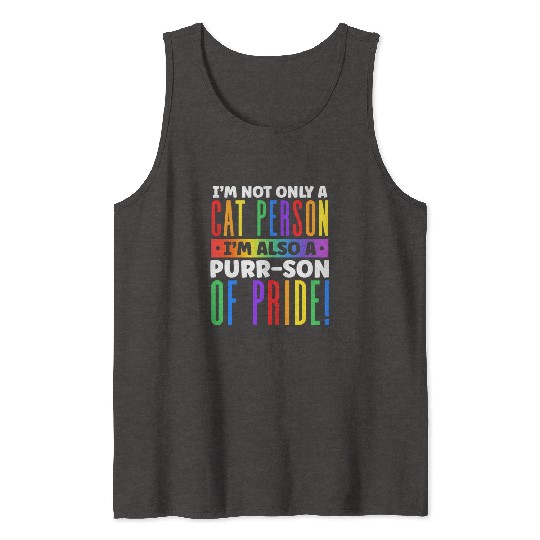 I'm Not Only a Cat Person I'm Rainbow Cat Lover Tank Tops
