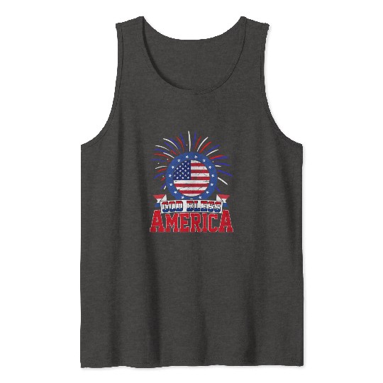 God Bless America Independence Day USA Patriot Tank Tops