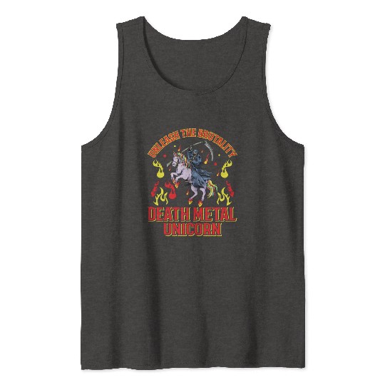 Goth Rock Satan Unicorn Festivals Death Metal Tank Tops