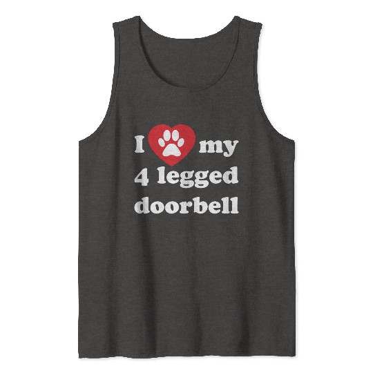 Funny Dog 4 Legged Barking Doorbell Guard Dog Tank Tops