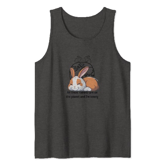 Lonely rabbit Tank Tops