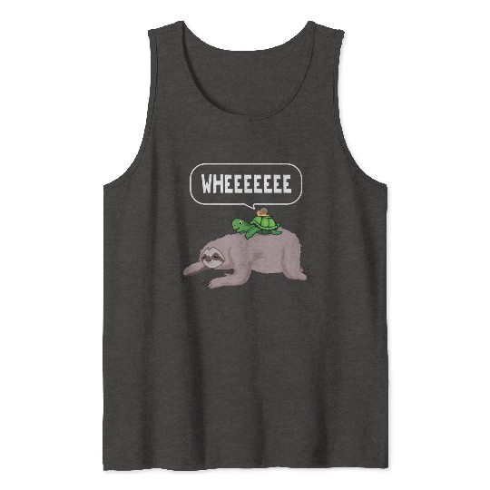 Sloth Turtle Snail Lazy Sleeping People Tank Tops