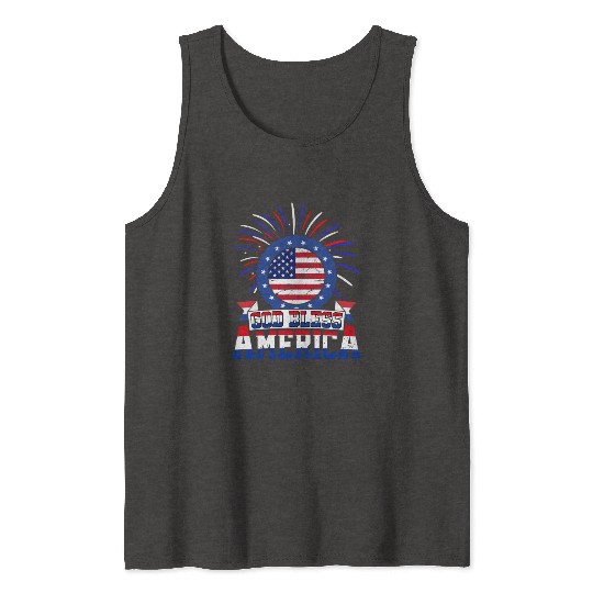 God Bless America Independence Day USA Patriot Tank Tops