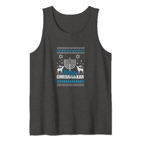 Happy Chrismukkah Ugly Style Tank Tops