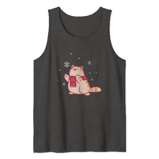 Snowflake Cat Tank Tops