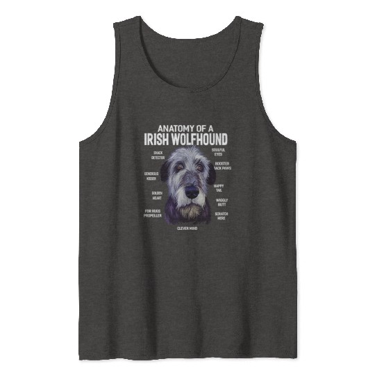 Anatomy of a Irish Wolfhound Dog Funny Gift Tank Tops
