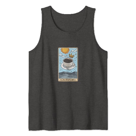 Tarot Card Reader Hot Coffee Drinker Caffeine Tank Tops