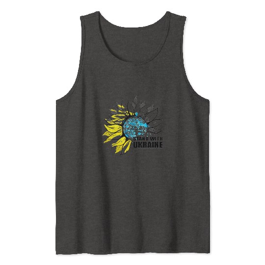 Sunflower Ukrainian Flag I Stand With Ukraine Ukra Tank Tops