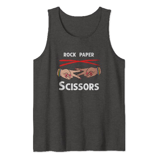 Rock Paper Scissors Funny Lesbian Pride LGBT Tank Tops