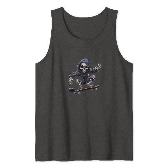 Embrace the Afterlife on Wheels: Grim Reaper Skate Tank Tops