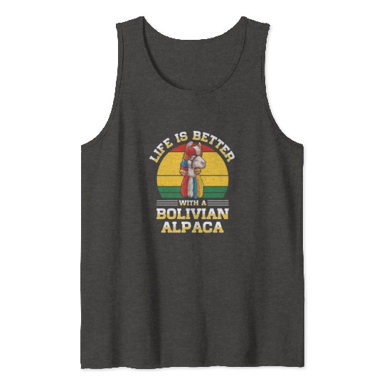 Bolivia Flag Bolivian Alpaca Lover Country South Tank Tops