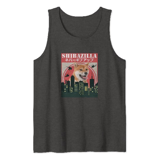 Dog Shiba Inu Shibazilla Movie Tank Tops