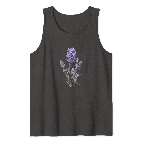 Lavender Flower Tank Tops