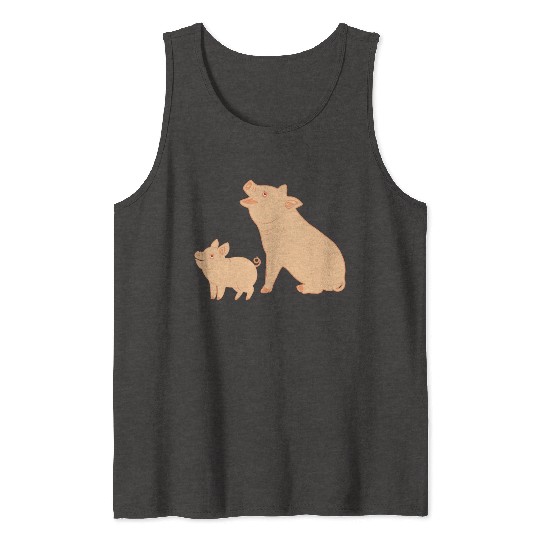 Mother pig with piglet Tank Tops
