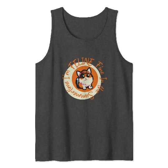 I'm FELINE Fine | Cat Lover Summer Animal Party Tank Tops